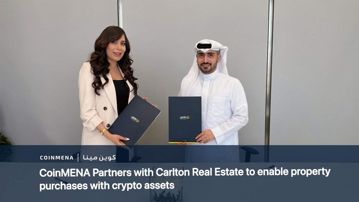 CoinMENA's tweet photo. We are pleased to announce our partnership with #CarltonRealEstate, allowing investors in #Bahrain to purchase real estate property using #stablecoins like #USDT and #USDC. This partnership signals rising adoption &amp; acceptance of #cryptocurrencies in the region. https://t.co/YLCJHuaas3