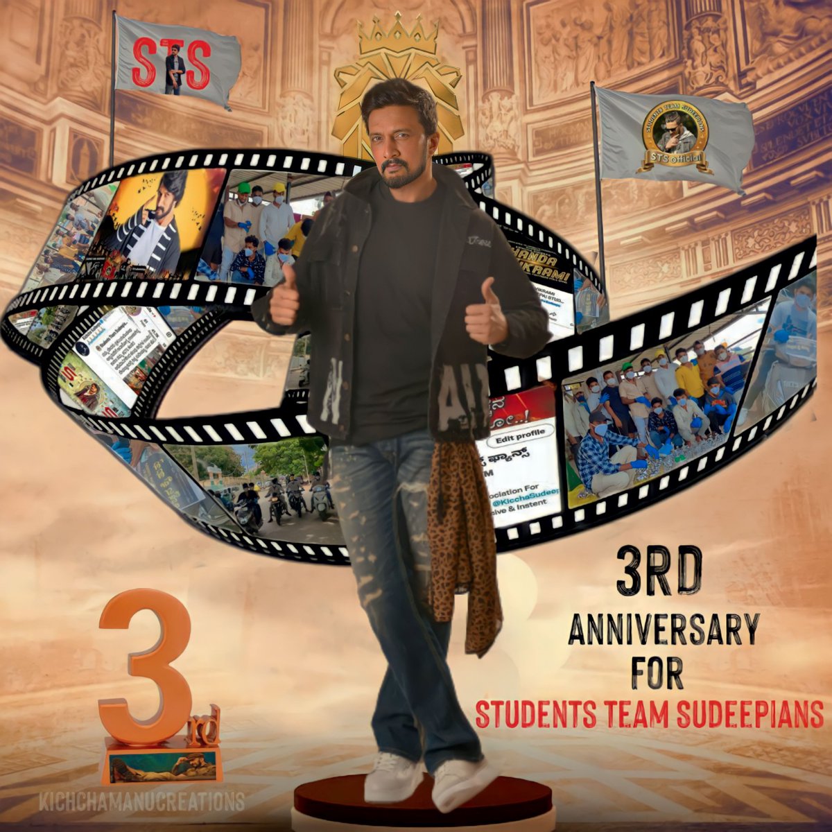 KicchaKSSFC's tweet photo. It's been 3years since our little plant called @KicchaKSSFC has grown into a massive tree that it is today.This would not be possible at all without the support and love from you people.Keep loving❤️

@KicchaSudeep 👑

#STSCompletes3Yrs #3rdAnniversaryForSTS
#KicchaSudeep𓃵 #BBK9 https://t.co/YVEdGtSCCn