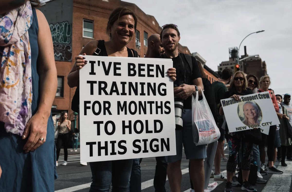 Here's some of our favorite signs from the NYC Marathon. These people deserve a metal for creativity! #NYCMARATHON