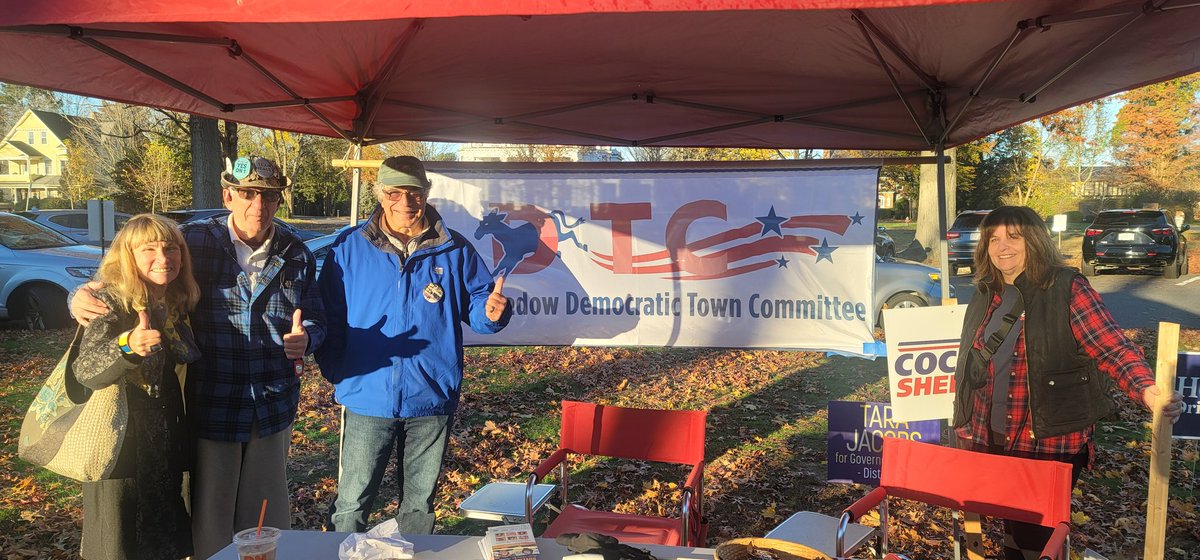 LongmeadowDems's tweet photo. Election Day tradition continues....Longmeadow Democratic Town Committee tent is at the Community House !VOTE-stop by +say hi-polls open until 8pm!!!! https://t.co/0bTPlF0Pa3