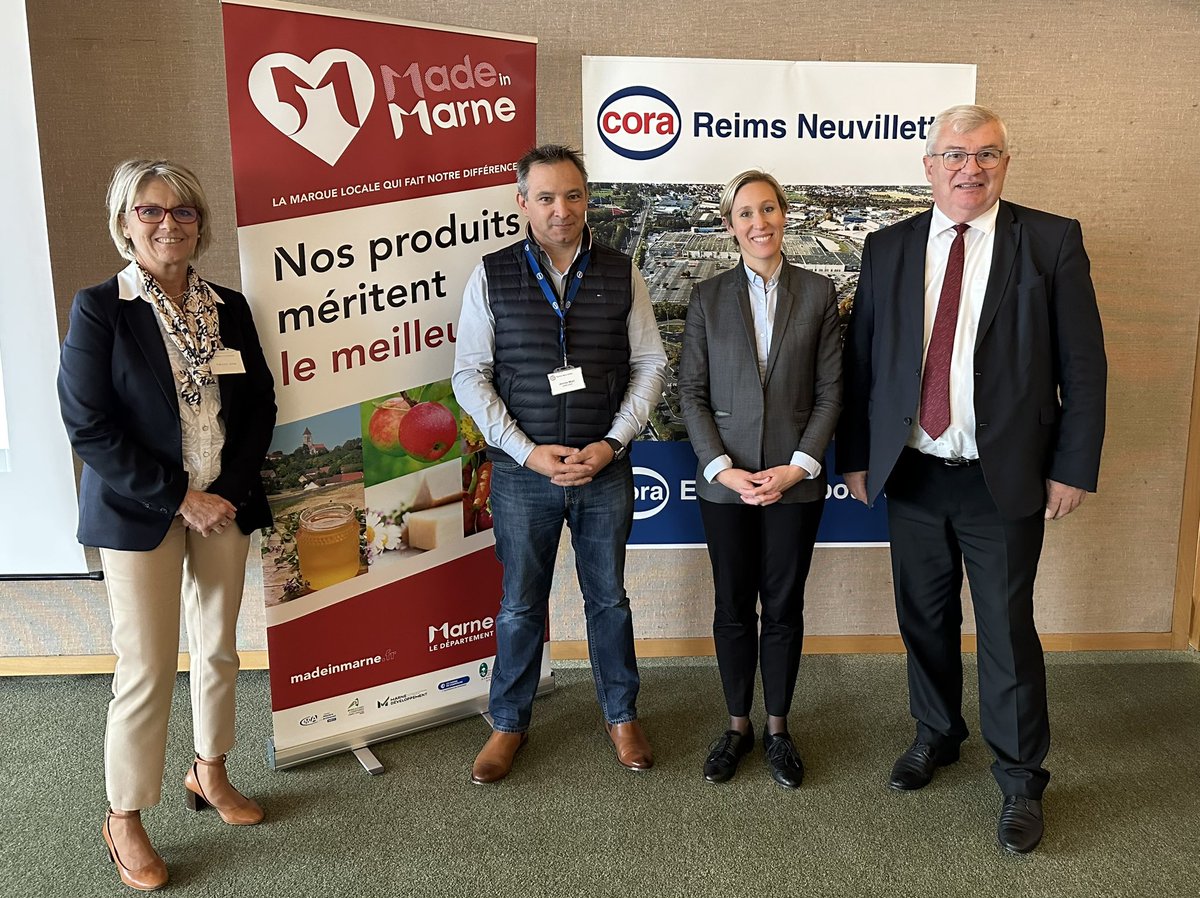 A_ClaudeReitz's tweet photo. Les produits @MadeinMarne débarquent dans vos hypermarchés #Cora #Reims #Neuvillette et #Cormontreuil. On en parle bientôt sur l’antenne de @RCFRA avec les producteurs et @Laure_Miller VP @DptMarne en charge du #MadeInMarne
cc @ChristianBruyen https://t.co/ETBakfoC6m