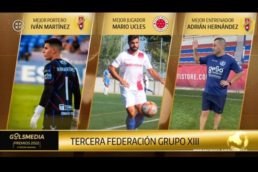 #PremiosGolsmedia2022 🏅

👨🏽‍🏫 Adrián Hrndz (<a href="/Patiyoso/">Adrián Hernández Abenza</a>) - Mejor entrenador.
🧤 Iván Martínez - Mejor portero.
🧙‍♂️ <a href="/mario_ucles/">Mario Ucles</a> - Mejor jugador.

👏 Enhorabuena a todos los premiados y por la organización a <a href="/GolsmediaNacion/">Golsmedia Nacional</a>, con la colaboración de la <a href="/rfef/">RFEF</a> 🔝

#ManerasDeVivir 🔵🔴