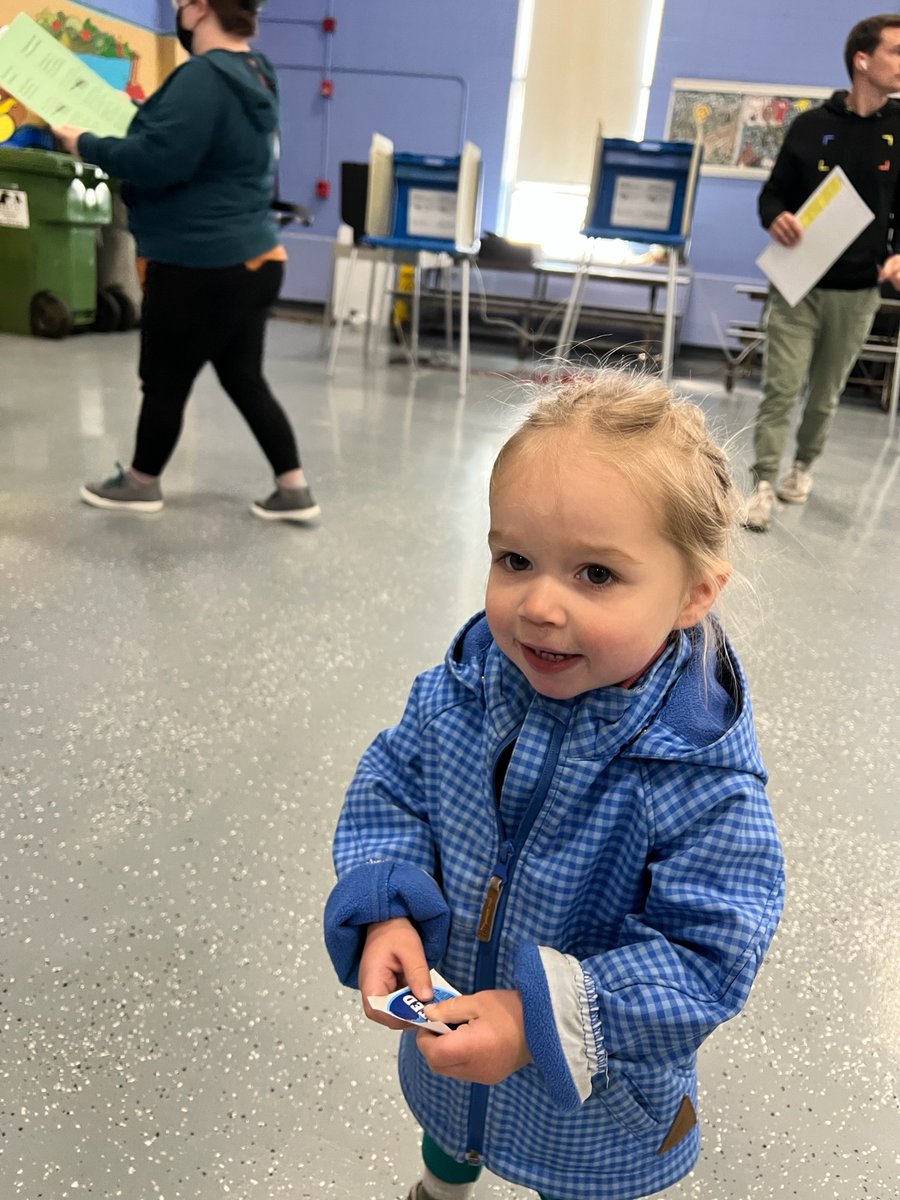 InterChaos's tweet photo. Go and vote! (for local elections, and for the party that wants the government to work to help people and isn’t planning on how to hold the government hostage to cut social security and medicare). You get democracy (pretty great!) and stickers (important for almost-2-year olds!) https://t.co/znGJzM1IzQ