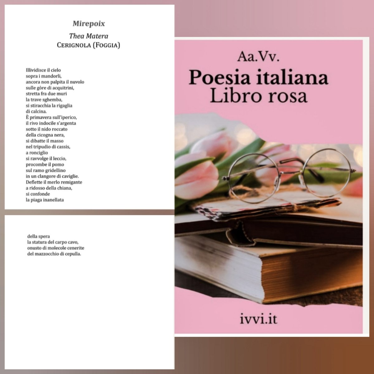 materathea's tweet photo. #poesiaitaliana #LibroRosa #AaVv #IvviEditore #poesia #Mirepoix @MirepoixTourism https://t.co/8gOmiftCty