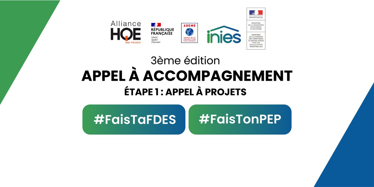 L’Alliance HQE-GBC lance avec le soutien de l'<a href="/ademe/">ADEME</a>  la 3e édition de l'appel à accompagnement #FaistaFDES #FaistonPEP pour encourager la création de nouvelles déclarations environnementales collectives. #INIES

Pour candidater : bit.ly/3fO4s5W