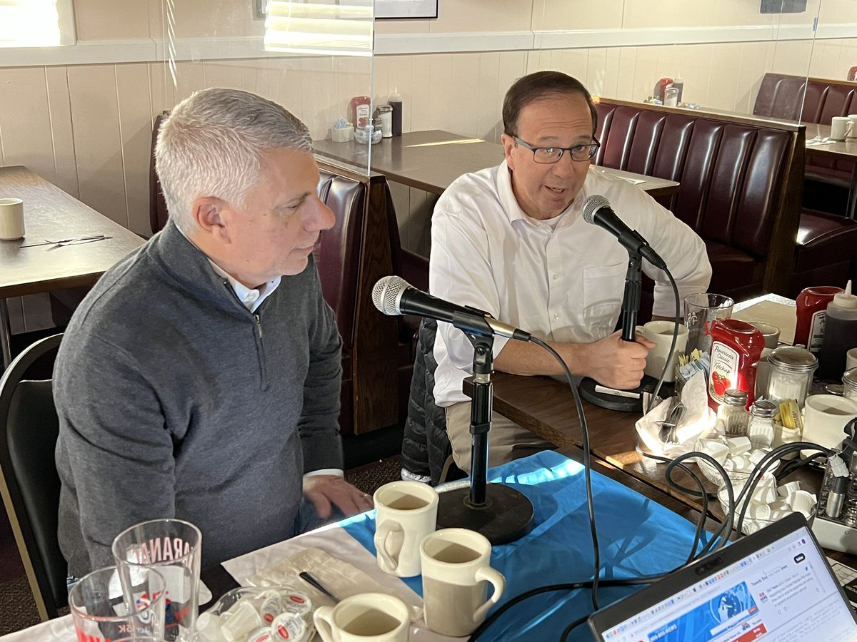 AJPicenteJr's tweet photo. It’s #ElectionDay! Stopped by Marr-Logg restaurant in #Utica this morning for #JoeTime with @SenGriffo on @WIBXnews. Lots of people in and out discussing the importance of this election. Please get out and vote today and make sure your voice is heard. #vote https://t.co/XP7vojwNkN