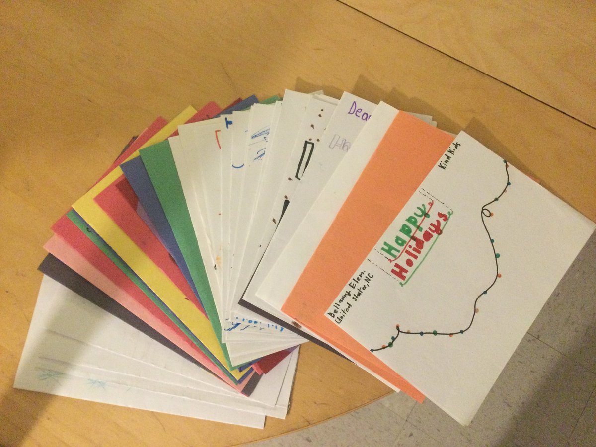 Our Kind Kids Club participate in the Holiday Cards 4 Our Military Challenge. We made holiday cards that will be sent to Soldiers who are overseas. #KindnessMatters <a href="/TweetsBellamy/">BellamyTweets</a>