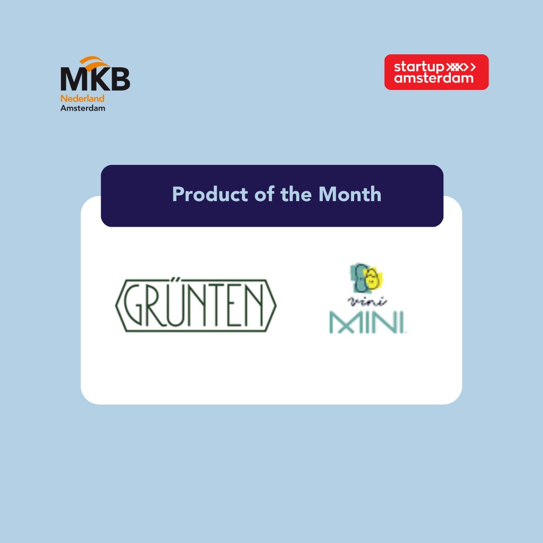 Vini Mini & Grünten are the winners for the Product of the Month!🔥 Yesterday, during the groeiborrel, the MKB-Amsterdam announced that Grünten was selected for the jury prize and Vini Mini had received the most votes from the public. Congratulations!🎉 bit.ly/3UIzrPP