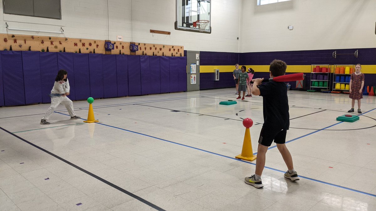"Over/Under Baseball" - We use a free bat from <a href="/USABaseball/">USA Baseball</a> plus: a cone, gator ball, step aerobics block (base) &amp; deck ring. Batter hits ball, runs back &amp; forth to the base while fielders gather ball &amp; complete "over/under." Get batter out by placing ball in deck ring! #funatbat