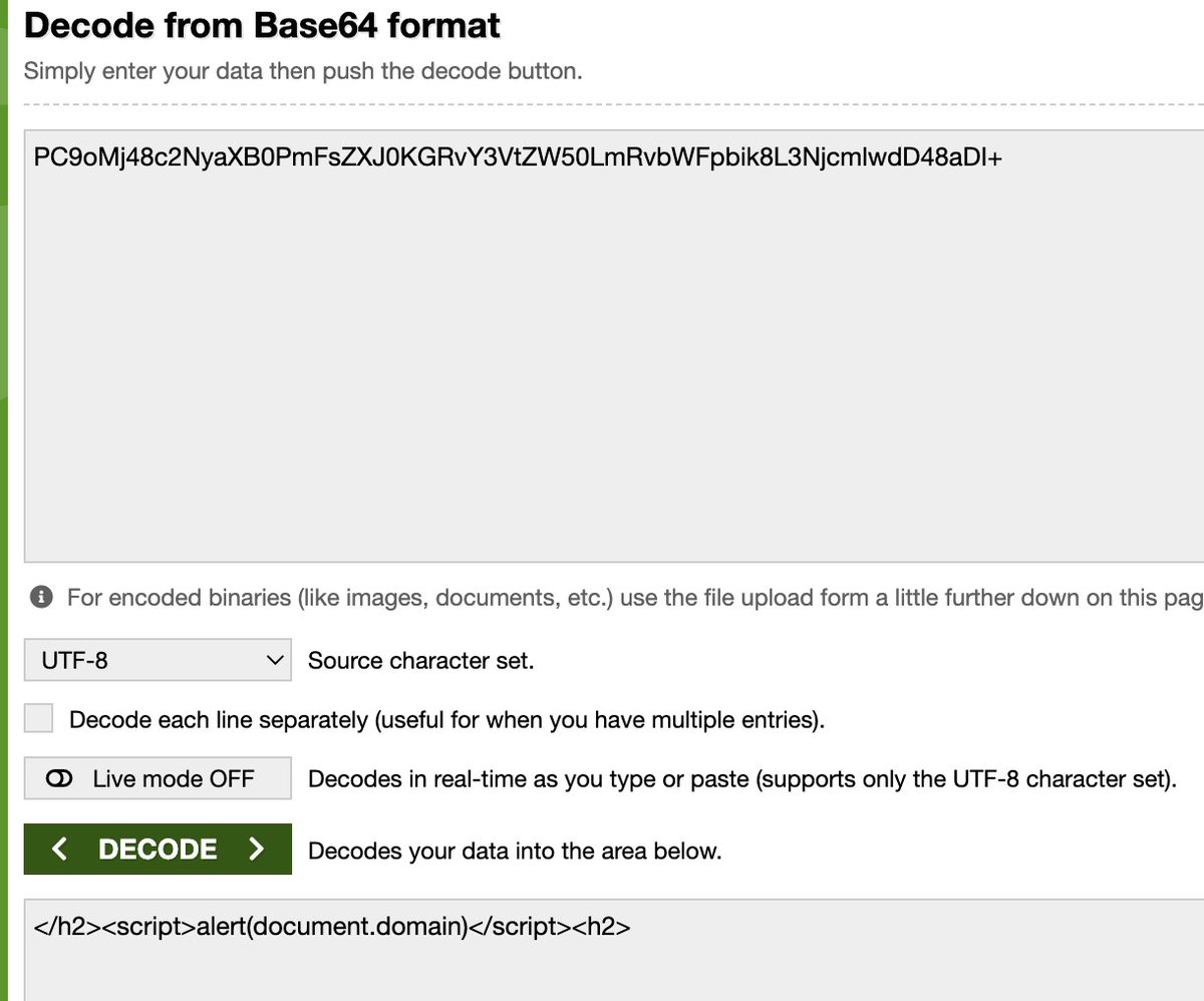 ankit_anubhav's tweet image. #Evilcrackz (#Vidar)  malware has a dynamic page, which fools user to download malware with a message.

Turns out that last parameter in URL after _ is base64 for message shown to the victim.

Replacing this with &quot;PC9oMj48c2..&quot;, which is base64 for document.domain,leads to XSS !