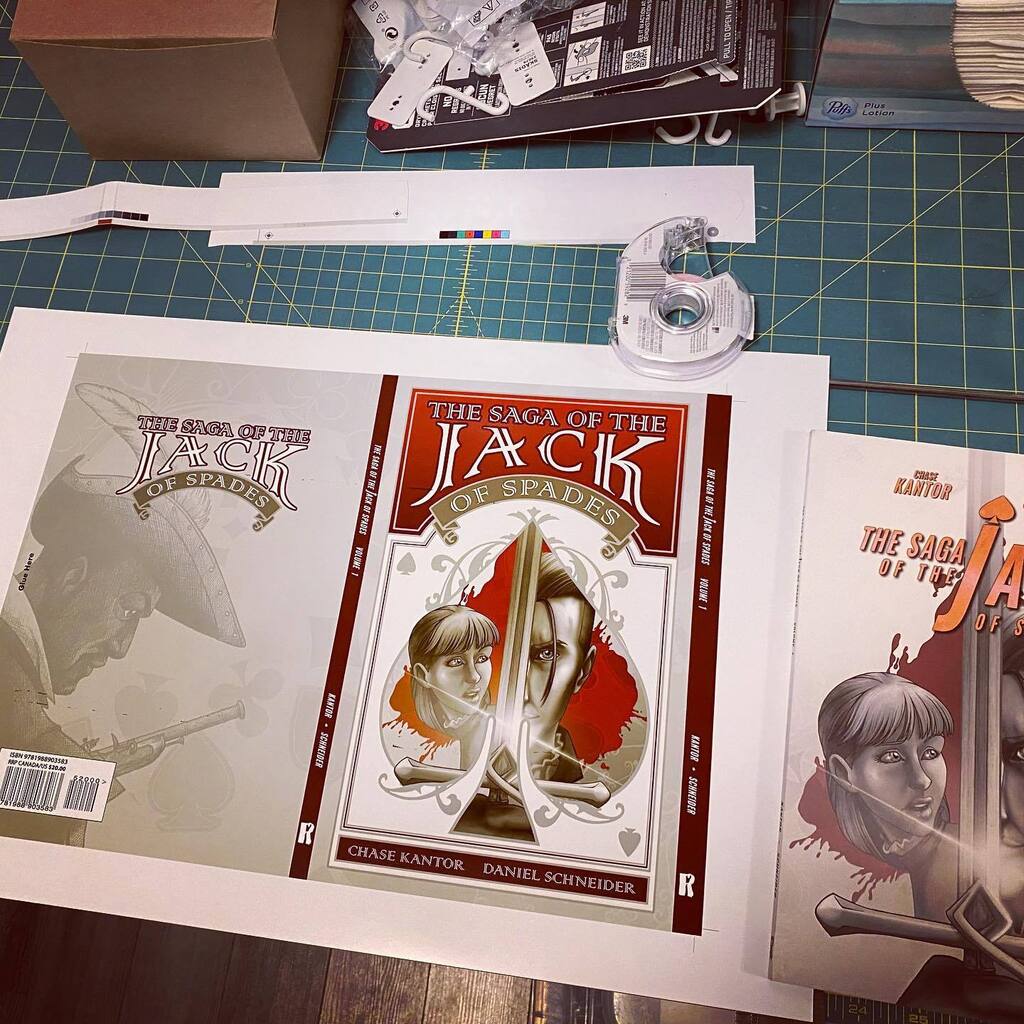 Our Kickstarter backers will receive Vol.1 of Jack of Spades with a slick cover sleeve designed by @timdanielcomics Just working out the printing kinks instagr.am/p/Cks_VQTr9jh/