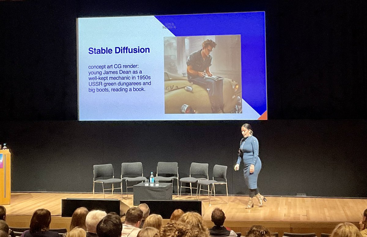 🤯 <a href="/NinaDSchick/">Nina Schick</a> blowing minds at #CIPRConf22. We’re in an AI and generative content “arms race” with developments happening on weekly basis. Will the future see all digital content created or edited by machines? Looks like… yeh probably. Major opportunities, huge risks 🦾🤖