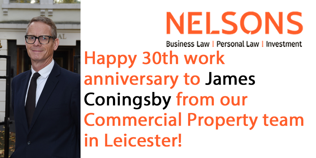 Nelsons_Law's tweet photo. Huge congratulations to James Coningsby, Partner in our expert #CommercialProperty team, in #Leicester, who is celebrating 30 years with us this month! James specialises in #developmentprojects and #acquisitions and #disposals! https://t.co/DYl0hi7V0W