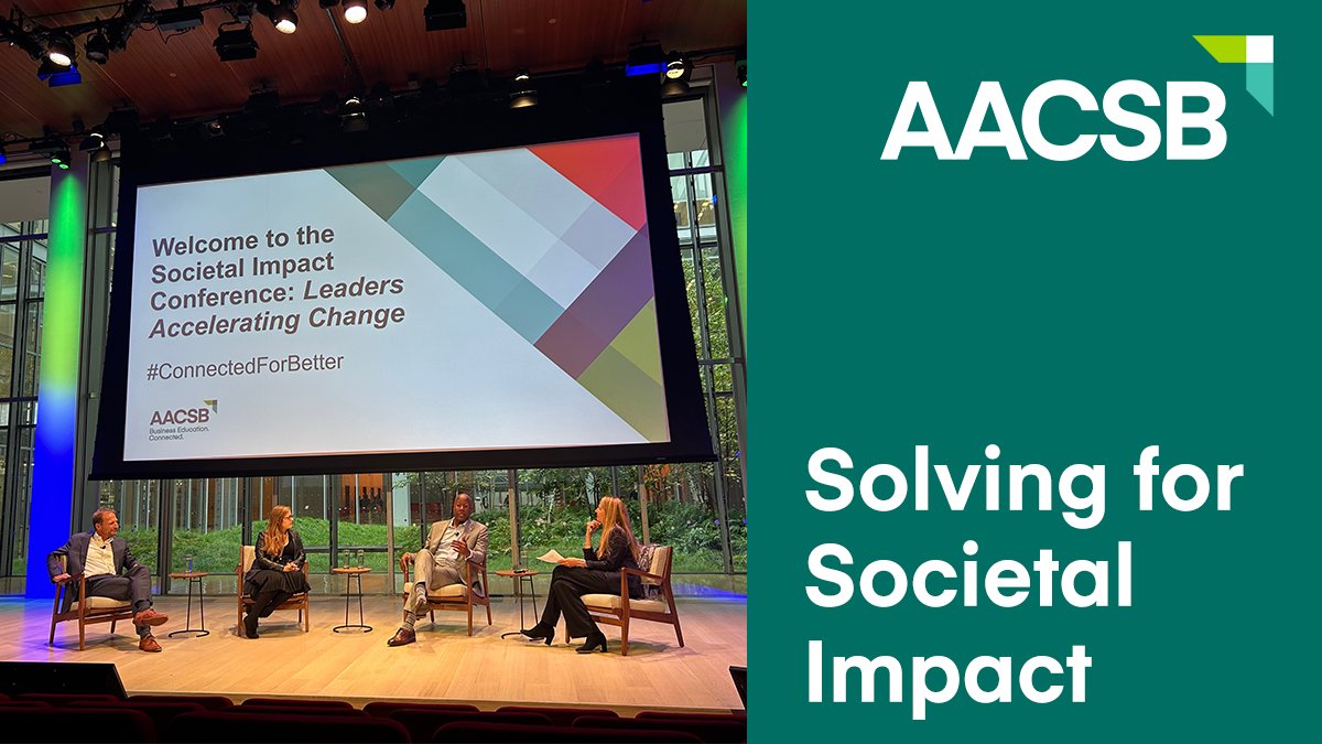 AACSB's tweet photo. AACSB’s first Societal Impact Conference convened over 200 business educators, leaders, and students to discuss opportunities for creating positive change in the world. #ConnectedForBetter

Read more: 🔗https://t.co/Fze0NjnJtG https://t.co/CUIsUPWR5i