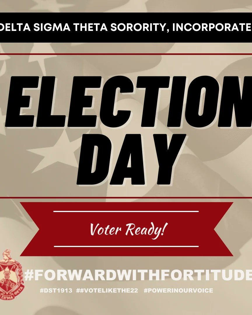 Today is Election Day! Vote today and encourage family and friends to vote! If you or someone you know experiences problems at the poll, call 866-Our-Vote for assistance!  #IVoted #DSTVotes. #866OurVote #HonorThe22 #SLMAC