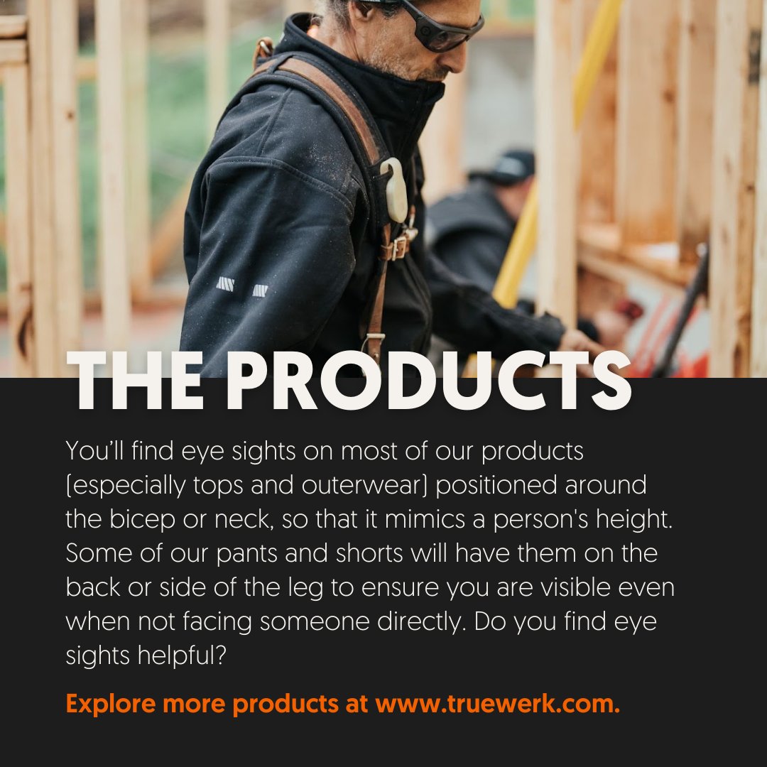Truewerk's tweet photo. Bet you didn't know this about our eye sights. ๐ What are those reflective patches on our clothes, and how are they helpful? Find out in this week's #TransparencyTuesdays.
https://t.co/tstmryVCxh
#truewerk #workwear https://t.co/dJEwNQgRe9