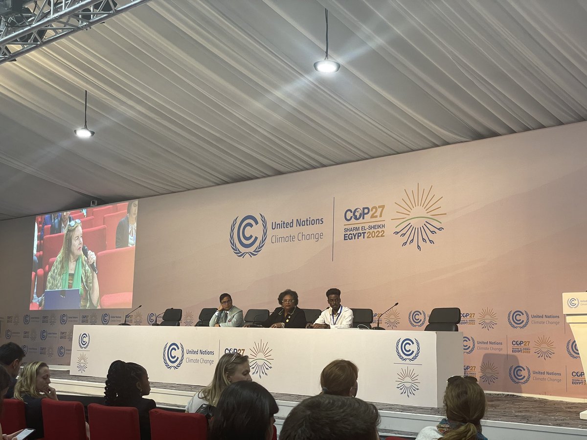 KalainH's tweet photo. “Those who cause the problem should pay for the problem” - Mia Mottley on Loss and Damage at #COP27 https://t.co/WC7Hb7pmw2