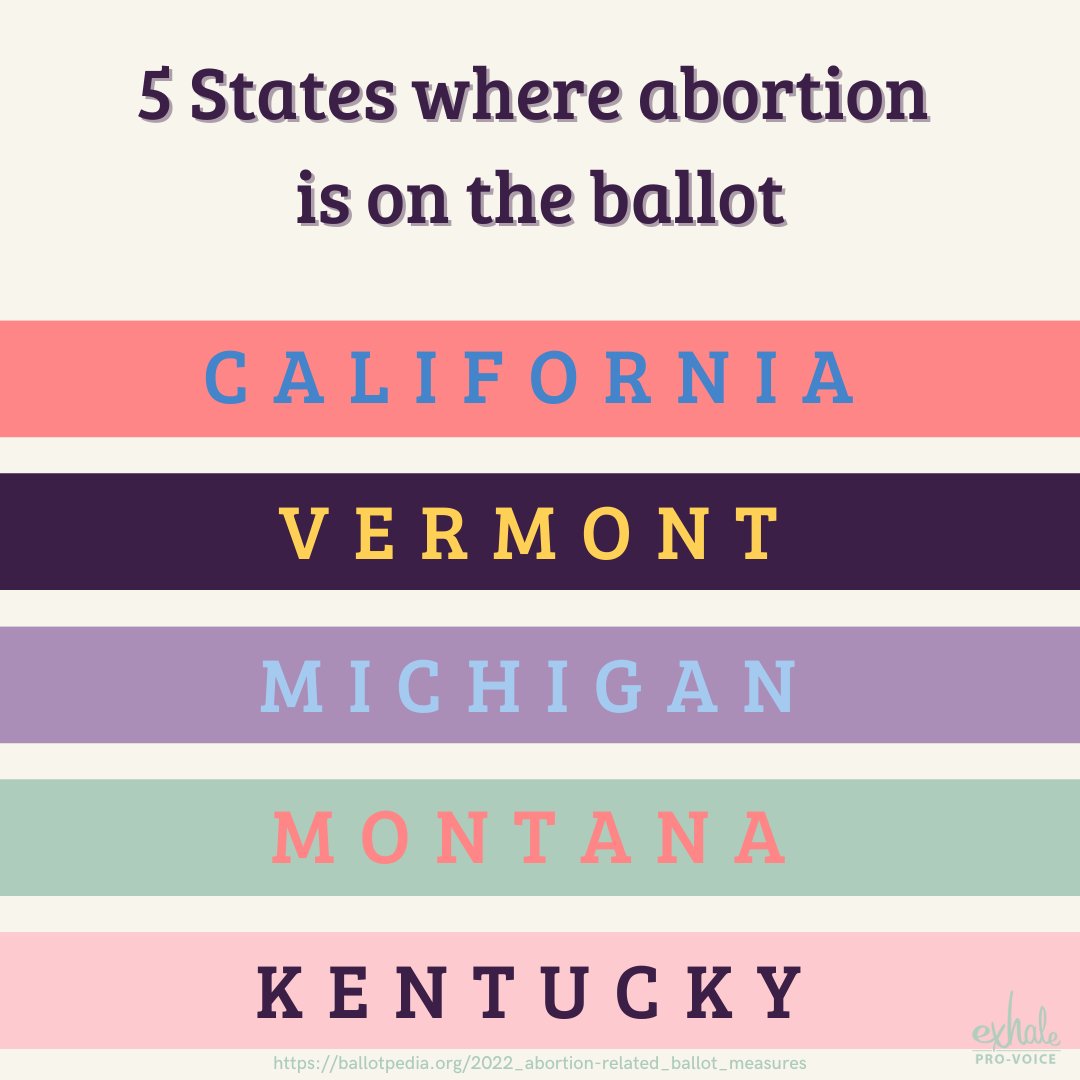 ExhaleProVoice's tweet image. Today&apos;s the day! Don&apos;t forget to get out there and vote. Your voice matters! ✨
------------------------------------------------------
Thank you @ballotpedia for the guide to abortion-related measures this election season. 🙏