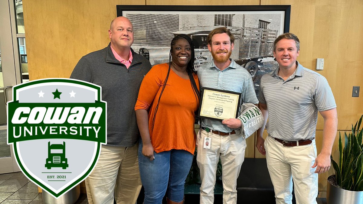 Congratulations to Brian Desrosiers, Asset Operations Analyst, who recently graduated from Cowan University’s Operations Management Training Program. Visit our website to learn more about Cowan and the jobs we currently have available: cowansystems.com/careers