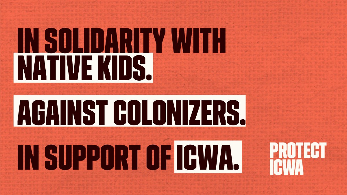 ICWA is a necessary law that supports Native kids, strengthens families, &amp; sustains cultural identity from one generation to the next. Tomorrow, ICWA will be challenged in front of #SCOTUS. Follow @protecticwa for updates &amp; join us in DC tomorrow: bit.ly/icwascotusevent!