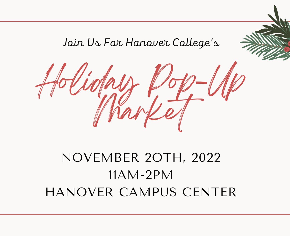 StudentLifeHC's tweet image. Hanover College is hosting a Holiday Pop-up Market and Santa Brunch on November 20th! We would love to see you all there.

You are able to sign up and purchase tickets for the brunch via the link in our Instagram bio, or by following the link below: 

ow.ly/Lx3j50LwlSQ