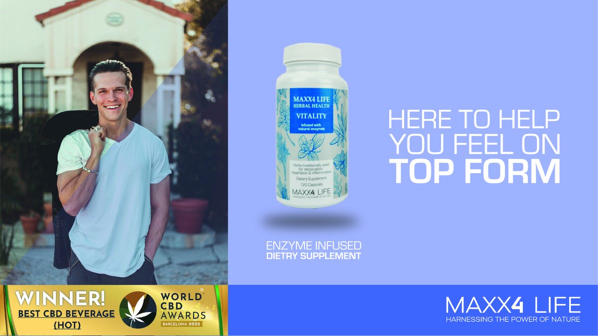 Maxx4_Life's tweet photo. Our enzyme-infused dietary supplement is a great way to cleanse and detoxify your blood.

#CBD #DieterySupplement #EnzymeSupplement #Cleanse #Detox #CBDSupplement
#Skin #CBDSkinCare #HealthySkin #CBDEnergy #100%Natural #Maxx4life #CBDMovement
#Maxx4Lifestyle https://t.co/YCefogxDL6