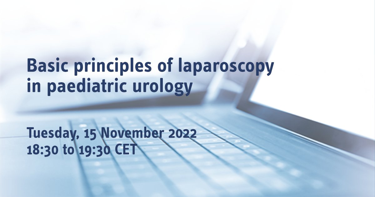 Join us next week for a new UROwebinar, 'Basic Principles of laparoscopy in paediatric urology'. This free, accredited webinar is a collaboration between the ESU and the EAU Working Group on Paediatric Urology. @SelcukSilay @lisettethoen oxygen.uroweb.org/webinar/UROW15…