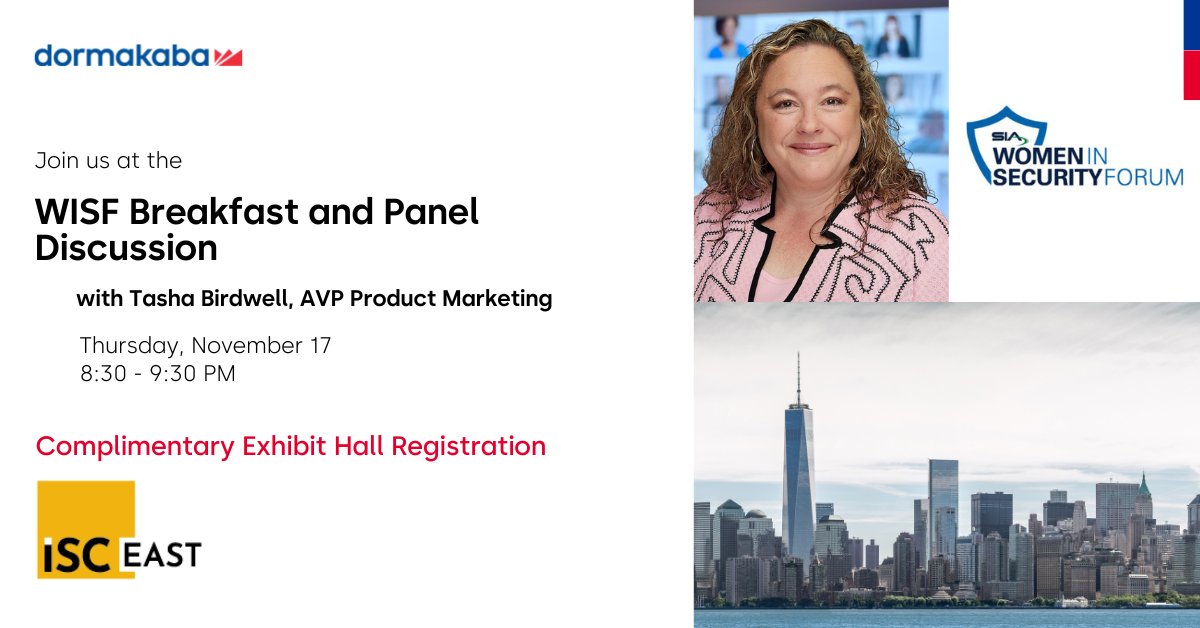 Join Tasha Birdwell, AVP of Product Marketing for SIA’s Women in Security Forum (WISF) to close out ISC East for a complimentary breakfast, lively networking, and an insightful panel discussion on key topics related to consensus building. Register dk.world/3U8rsva