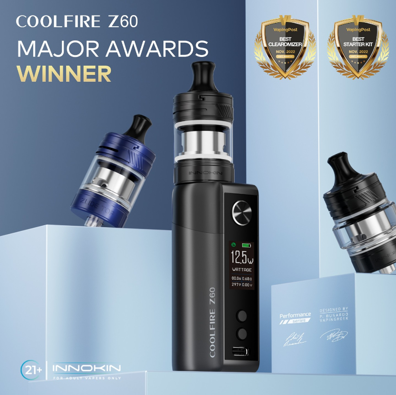 The CoolFire Z60 & Zlide Top kit takes home the gold!

Vaping Post awarded the CoolFire Z60 & Zlide Top tank first place in 'Best Vape Starter Kit', 'Best All-Round Clearomizer/Tank for MTL' and 'Best All-Round Clearomizer'! 

18/21+ only

#Innokin #CoolFire #Z60 #ZlideTop