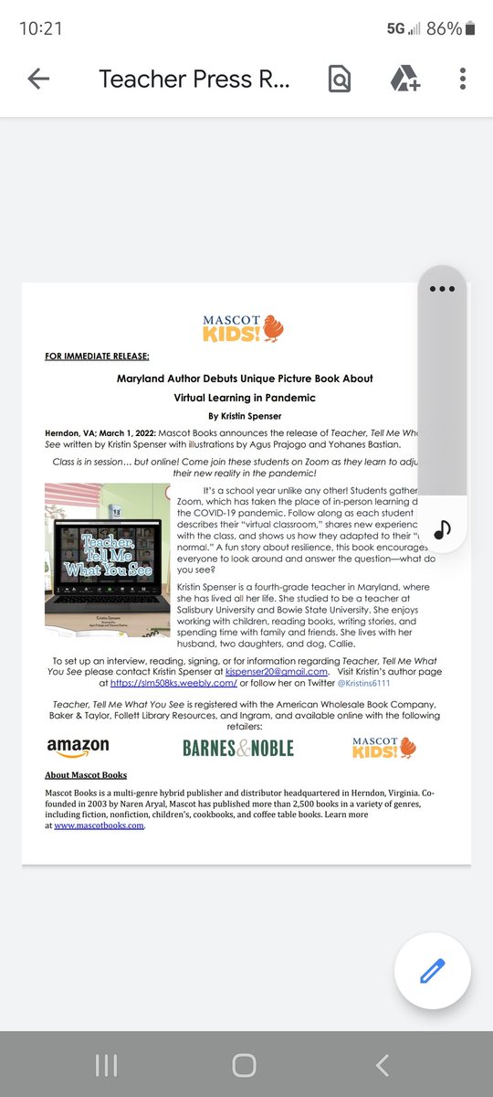 Kristins6111's tweet photo. @JennaBushHager love when you review children's books!!  When you were in DC my friend gave my book to your assistant...hope you liked it😊 https://t.co/WQTMpDIo9m