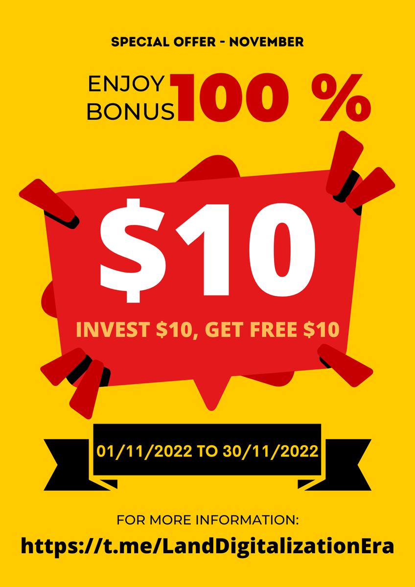 Best Investment on Earth is Earth
Fixed-returns 20-70% p.a.
Daily Passive Income
Invest from just 10 USDT

01.  3 level Sponsorship Bonus (L1 - 5%, L2 - 2%  &amp; L3 - 1%)  
02.  10 level Uni-level Income

t.me/LandDigitaliza…