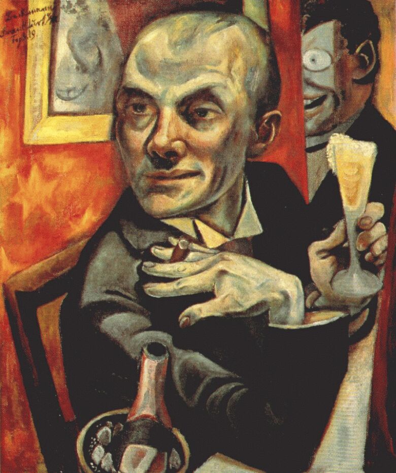artistbeckmann's tweet photo. Self-portrait with champagne glass, 1919 #verism #maxbeckmann https://t.co/qbawCXZpNU https://t.co/GfdYy8QV6g