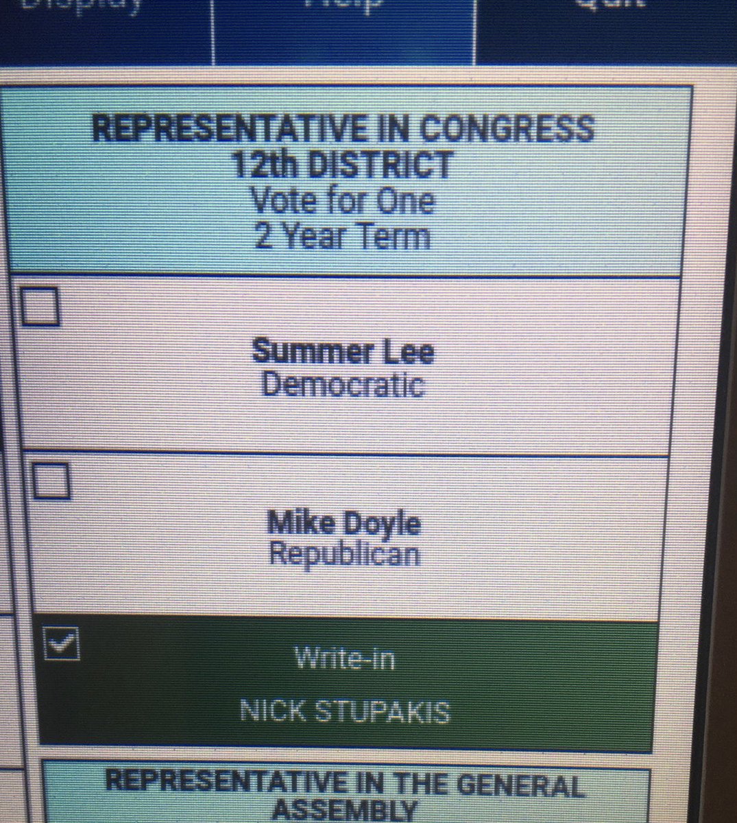 tsdaltonjr's tweet photo. @nickstupakis WRITE IN VOTE for Representative in Congress 12th District

WRITE-IN: NICK STUPAKIS 
@nickstupakis  

VOTE FOR NICK https://t.co/POOcS9M6F5