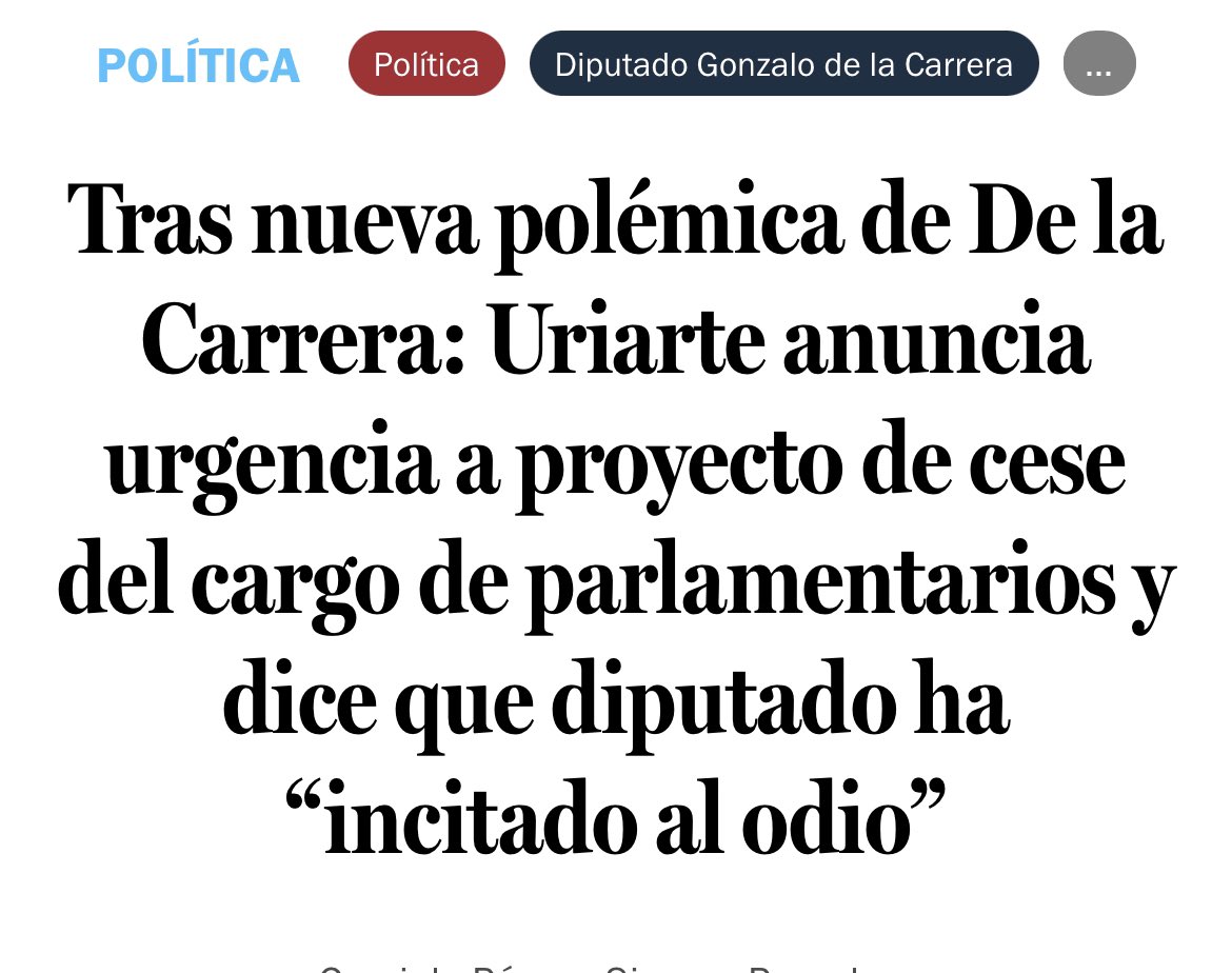 carreragonzalo's tweet photo. La Ministra Ana Lya Uriarte (buena onda conmigo), no va a poder cumplir su promesa hecha en prensa prometiendo urgencia para Reforma Constitucional para desaforarme. Aprende rápido #Volteretas Lo niega, pero ahí va el artículo de @latercera donde ella se la juega. Vea video!🤣 https://t.co/V2r2iEONgy