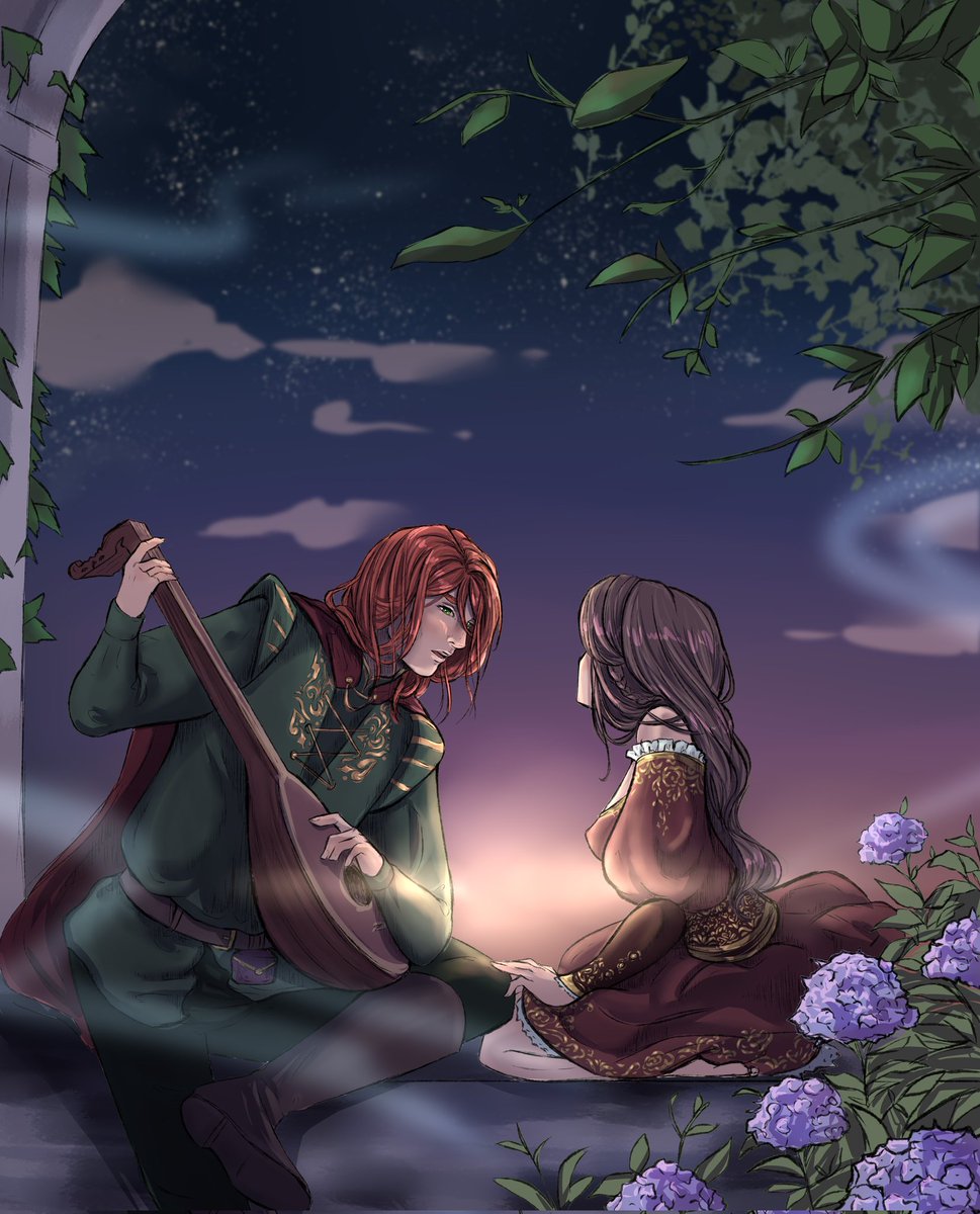 KTinuviel's tweet photo. Kvothe and Denna 🌬️🌄
#artmoots #KvotheandDenna #nameofthewind #fanart #Severen https://t.co/74NPbmZ01O