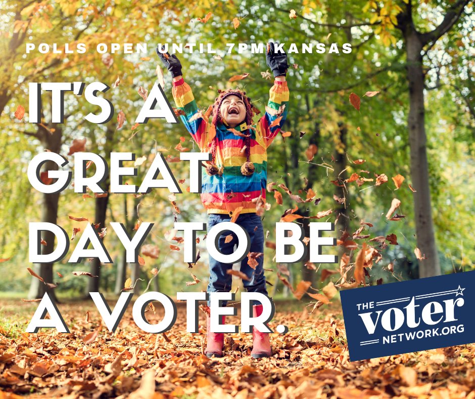 Happy Election Day, Kansas! If you only do one thing today, VOTE! Polls are open until 7PM. Find your polling place using the 'Make a Plan to Vote' on KSBallot.org!