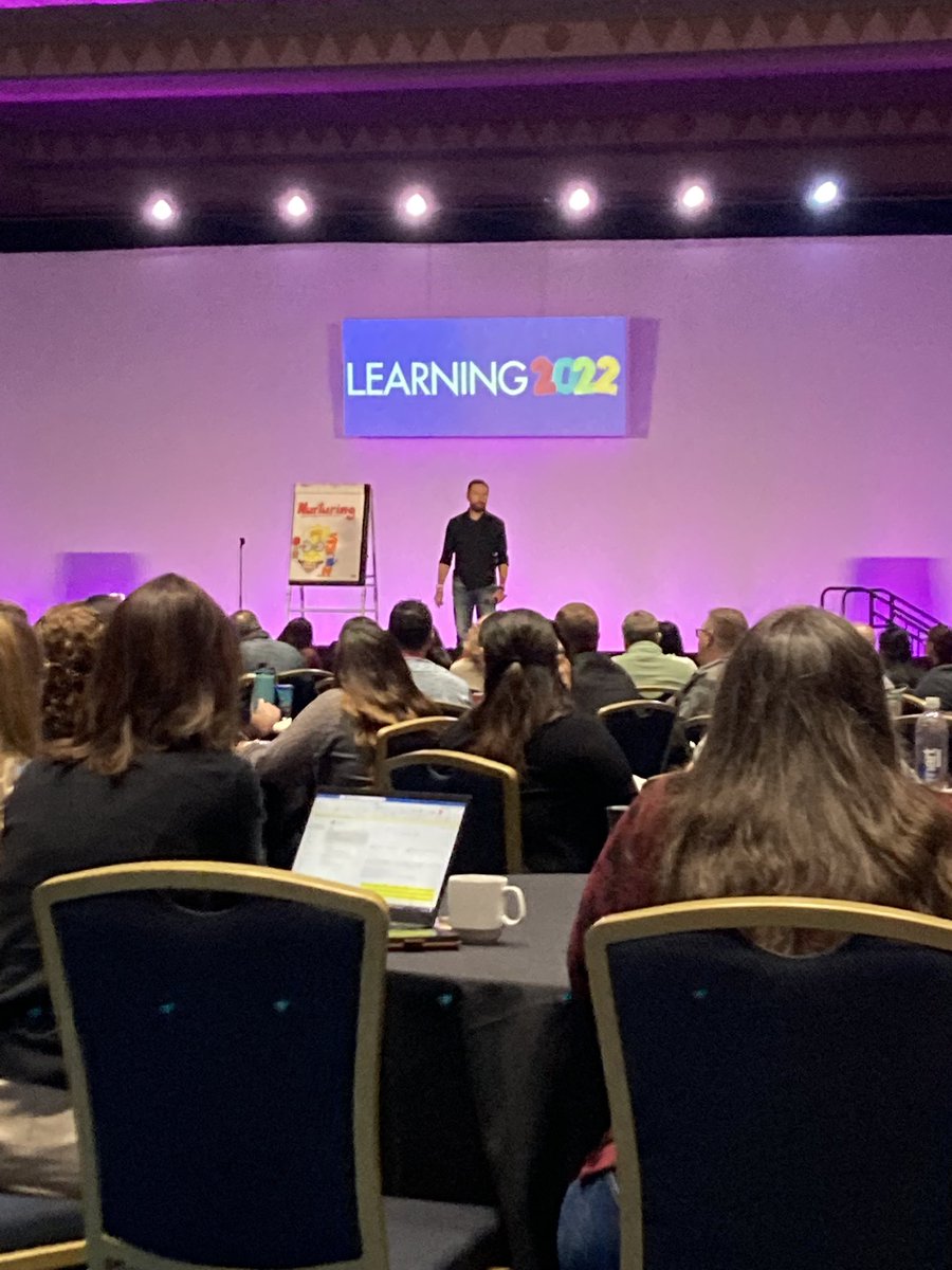 JaneBozarth's tweet image. Keynote (Duncan Wardle) with a flip chart warms my oldschool trainer heart #learning22