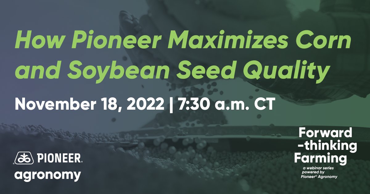 Find out the key steps Pioneer takes to create the highest quality of seed for your operation during our next webinar. bit.ly/3TiC8Gm