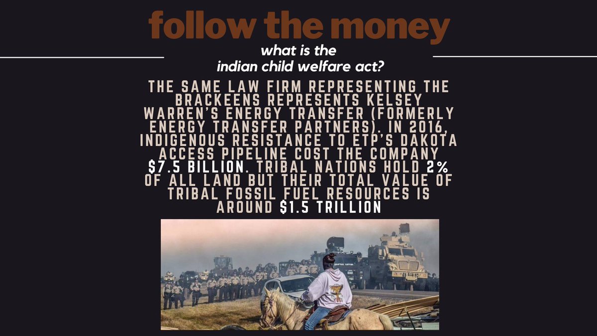 _seven_sisters_'s tweet photo. 2. Tomorrow, #SCOTUS will hear oral arguments in #Brackeen v. Haaland, a case that challenges the constitutionality of ICWA.
Gibson Dunn approached the Brakeens just months after Indigenous resistance against #DAPL lost their client Energy Transfer billions of dollars. https://t.co/NRUUN0f2m7