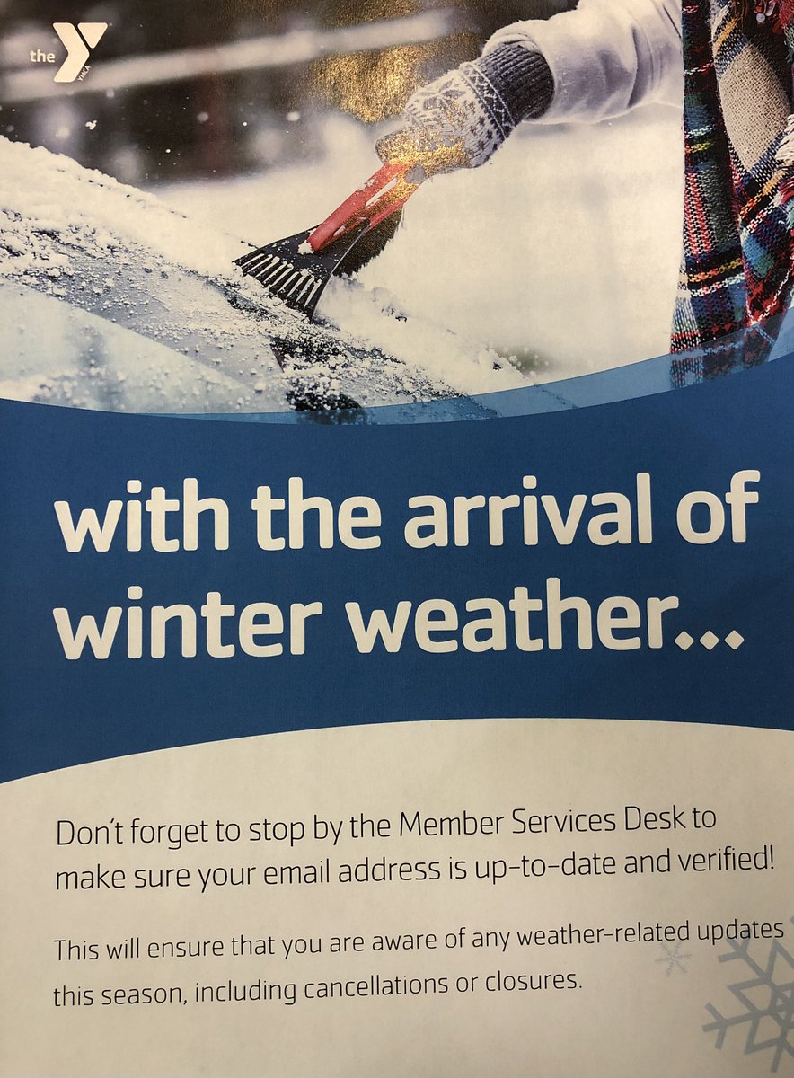 Winter is coming….
Make to know where to find facility closing updates.  ymcacassclay.org/hours-rules  #ymcacassclay