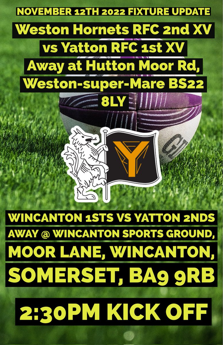 YattonRFC's tweet photo. Get your sat navs at the ready, our 1sts travel to @Upthenestrfc whilst our 2nds travel to @WincantonRFC this weekend! https://t.co/Y7ePRRZAEI