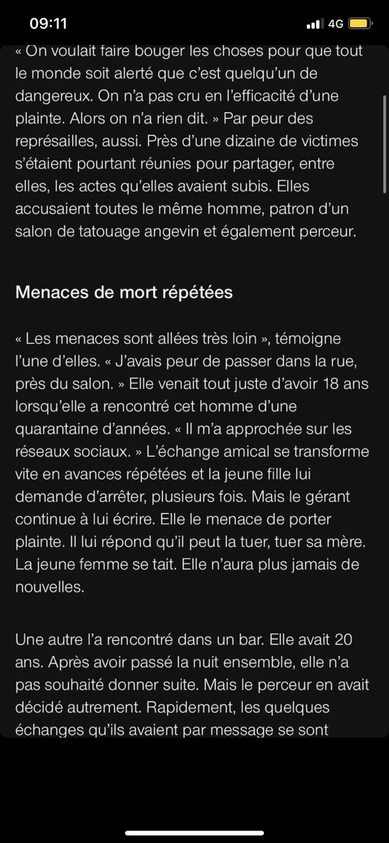 mina_mumof3's tweet photo. Je me suis fait percée plusieurs fois par lui et Dieu merci il n’a jamais eu aucun comportement déplacé. Mais je crois ces filles. Il faut dénoncer tout ça ! #balancetontatoueur #tatoueur #perceur #angers @Presse_Angers @AngersAgglo @angersinfo https://t.co/mfm9kLTQ1D