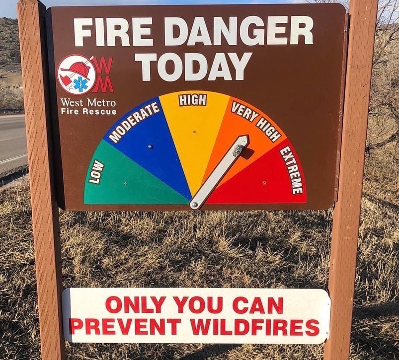 WestMetroFire's tweet photo. Buckle up over the next couple of days as weather conditions put almost half the state under a fire weather watch. In West Metro's district- fire danger is VERY HIGH today. That means we'll be beefing up resources to respond to potential wildfires. #OnlyYouCanPreventWildfires https://t.co/kLpEmc3JAO