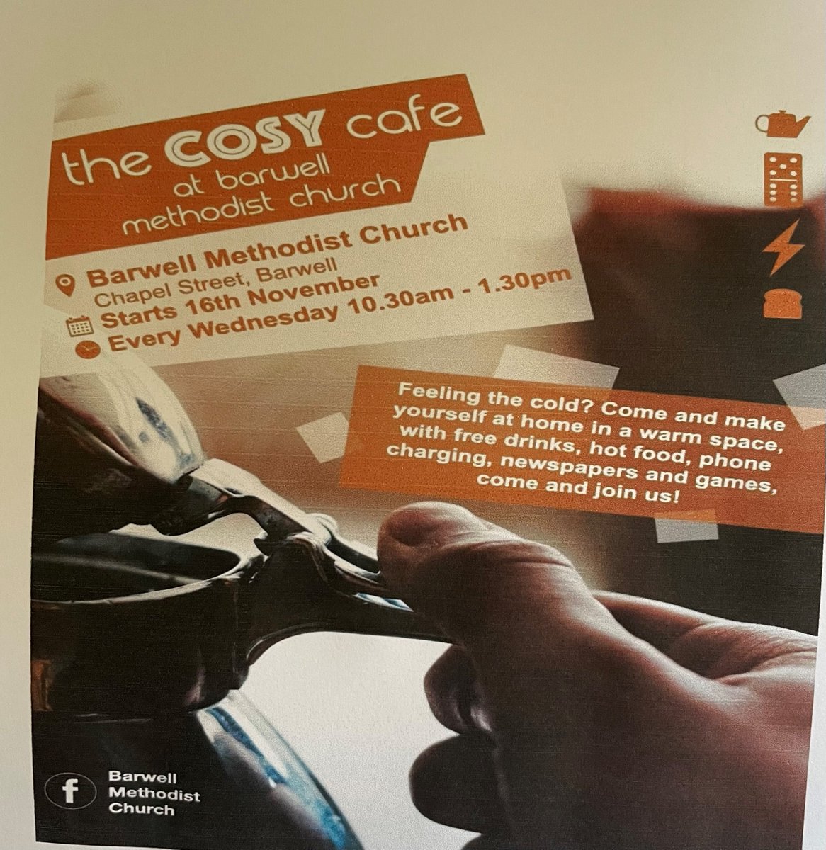 The Cosy Cafe at Barwell Methodist Church starting 16th November 2022