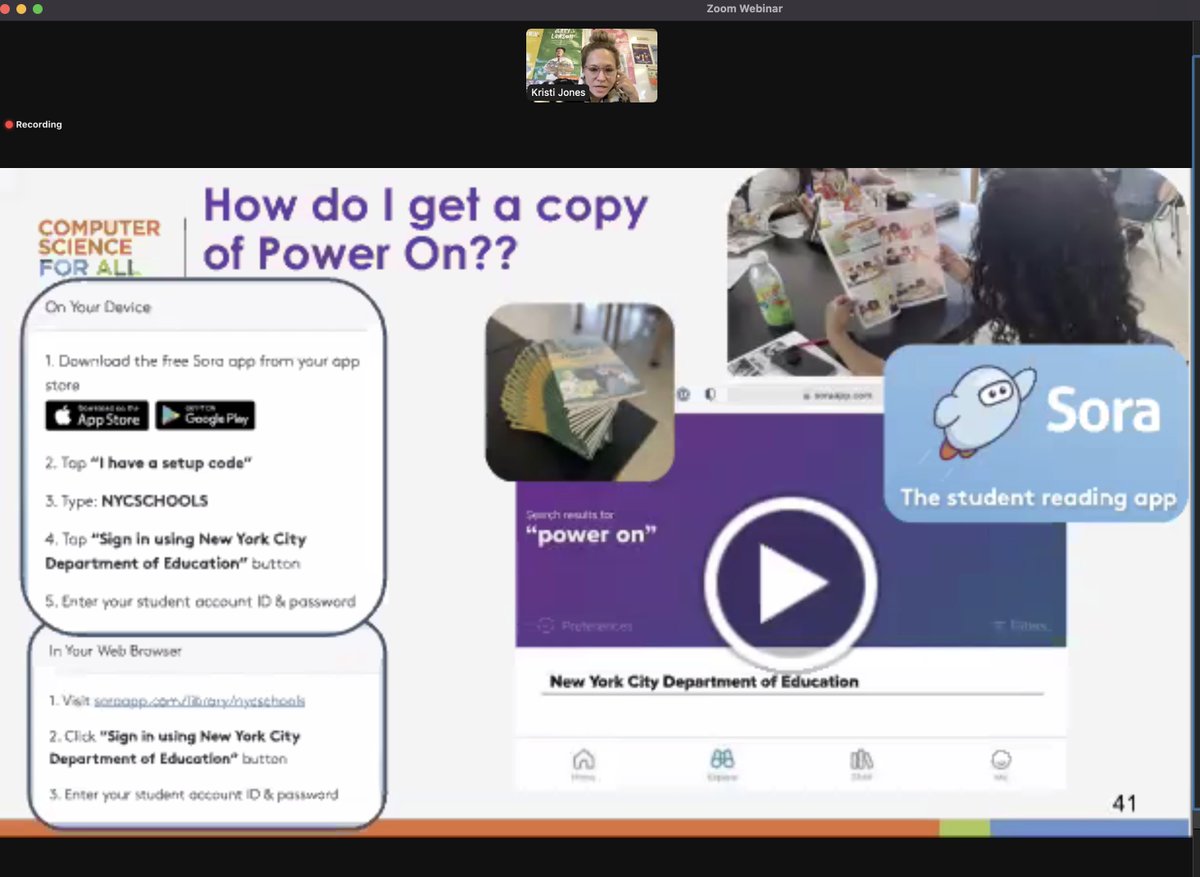 Love how <a href="/Sorareadingapp/">Sora, by OverDrive Education</a> is helping bring CS materials to our students and classrooms! Woo hoo for our system working together to bring all the great resources! <a href="/CSforAllNYC/">CSforAllNYC</a> #BeyondAccessForum #NYCSchoolsTech