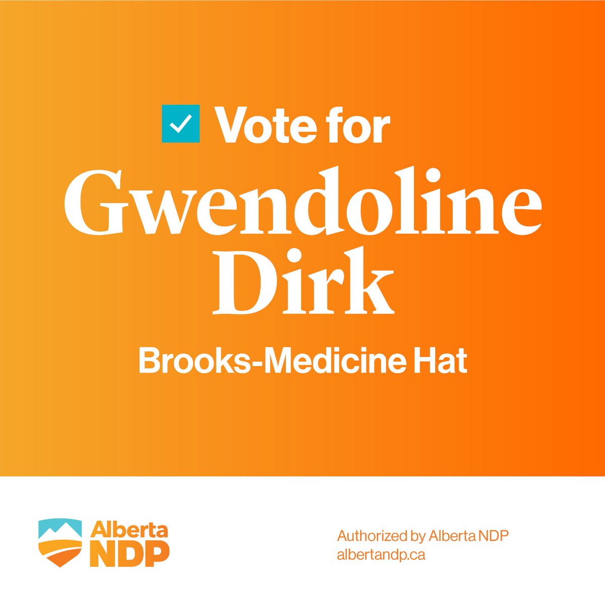 I'm proud to be your candidate for the Alberta NDP in Brooks-Medicine Hat. Today is election day, a chance for our forgotten corner to make history. 

#ableg #Brooks #MedicineHat #medhat #ByElection2022 #EDay