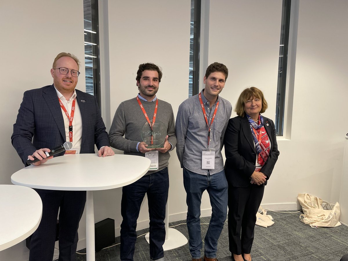 unis_immo's tweet photo. Au #RENT2022, @depozen reçoit le Trophée #UNIS de l’innovation catégorie startup des mains de @DDubrac et @RenaudDALBERA. Les deux autres Trophées seront remis au congrès national del’#UNIS à #Pau le 16 décembre prochain. https://t.co/0noJCY1sej