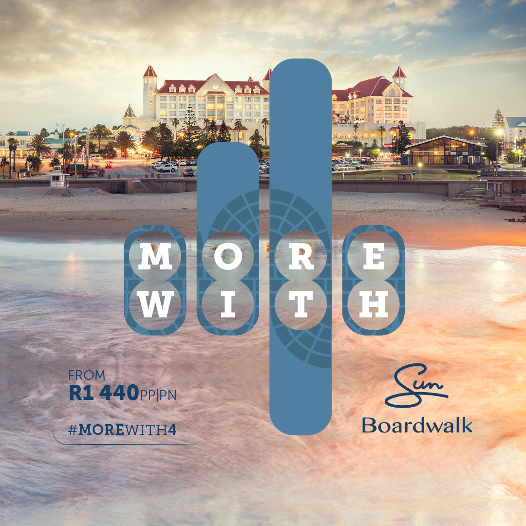 Book a 4-night stay at Boardwalk and get a 25% discount per night. Offer includes breakfast and kids under 18 years stay for free if staying with an adult. 🤩 Book our #MoreWith4 offer and stay before 30 November 2022.