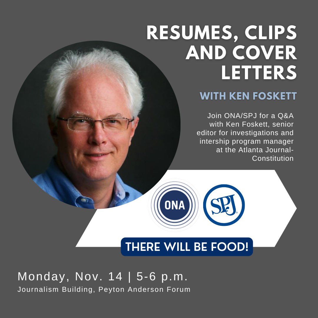 Come to our event next Monday, Nov. 14 to hear from AJC editor <a href="/KenFoskett/">Ken Foskett</a>, who will provide advice on perfecting your resume and cover letter to help you get that next big job or internship.