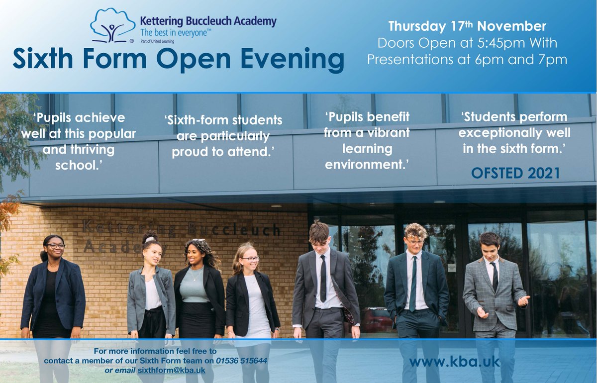 We are excited to welcome our next prospective cohort of students, parents and carers to our Sixth Form Open Evening on Thursday 17th November